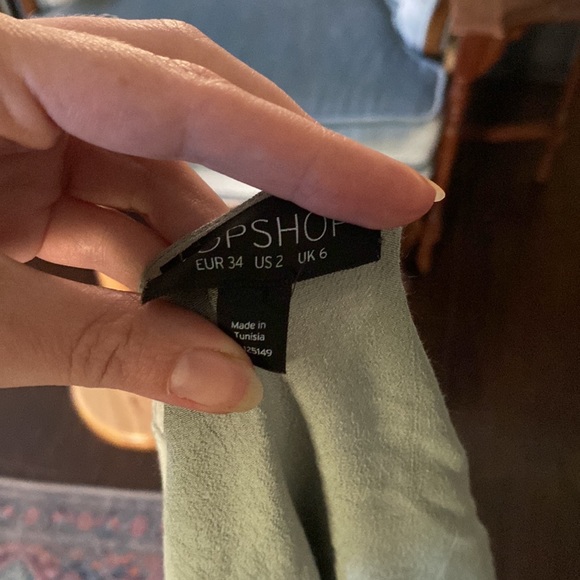 Top shop sage green peplum blouse. Size 2. - Picture 6 of 6